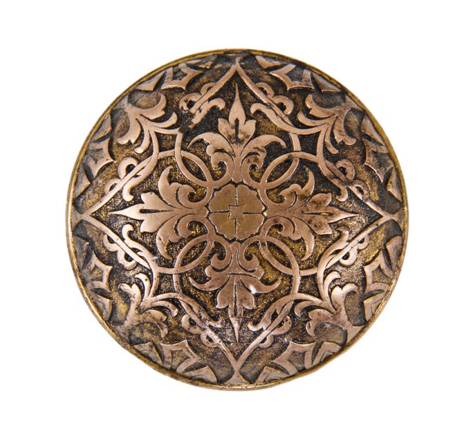 remarkable 19th century american ornamental cast bronze patented banded rim residential doorknob with overlapping palmette motif