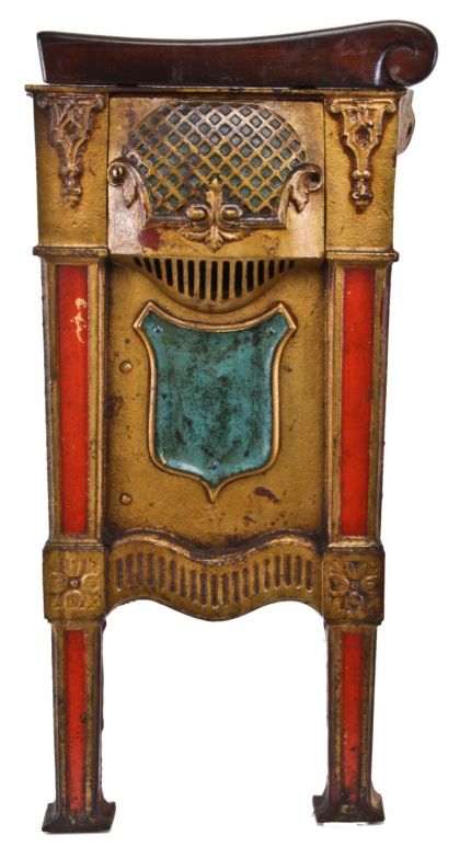 all original and remarkably intact brightly colored polychrome enameled c. 1920's interior chicago atmospheric theater spanish baroque style seat end