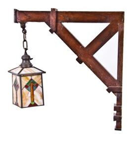 Rare Early 20th Century Prairie Style, Prairie Style 20 High Pillar Accent Table Lamp