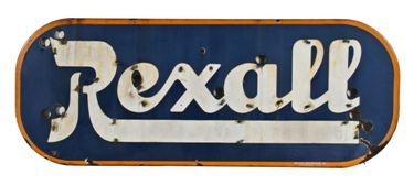 REXALL DRUGS Vintage 9" x 12" Sign 