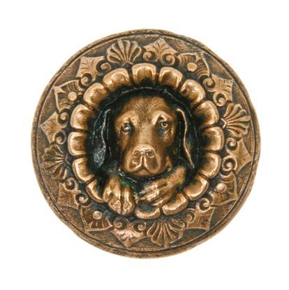 highly collectible 19th century ornamental cast bronze ludwig kreuzinger figural "doggie" doorknob 