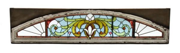 massive early 1880's american victorian era leaded art glass chicago residence transom window