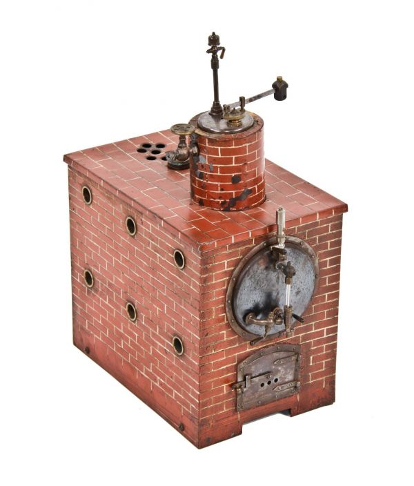 museum quality late 19th or early 20th century remarkably detailed american industrial traveling salesman diminutive brickset water tube boiler model 