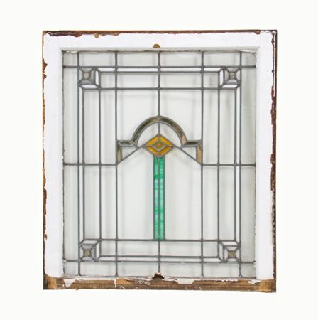 early 20th century antique american chicago prairie school leaded art glass interior residential window 