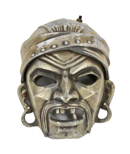 very unusual c. 1930's american art deco style amusement park theater cast aluminum pirate mask figural wall sconce 