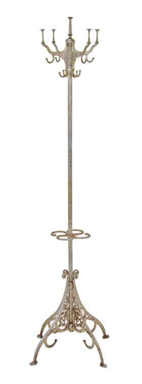 Highly Ornate Late 19th Century Antique, Cast Iron Free Standing Coat Rack