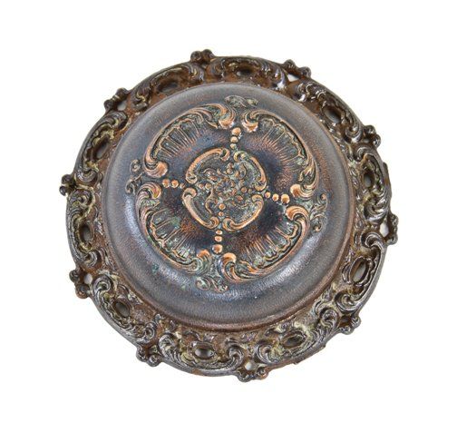 original early 20th century ornamental cast bronze rococo style "new departure" mechanical residential doorbell