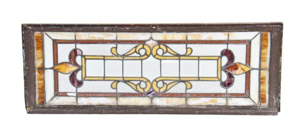 original and largely intact c. 1900-10 late american victorian era residential stained glass window with french bevel cut center
