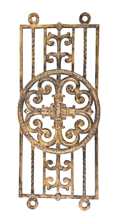 exceptionally intact late 1920's american ornamental cast iron neoclassical style historic sheridan theater lobby staircase baluster panel 