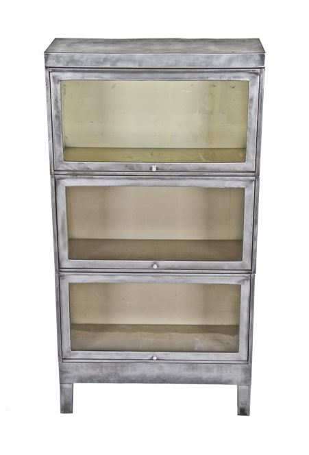 Metal Barrister Bookcase, Vintage Metal Lawyers Bookcase