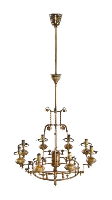 largely intact exemplary 19th century american aesthetic movement dan miller of elgin mansion thackara electrified interior ornamental bronze ceiling fixture 