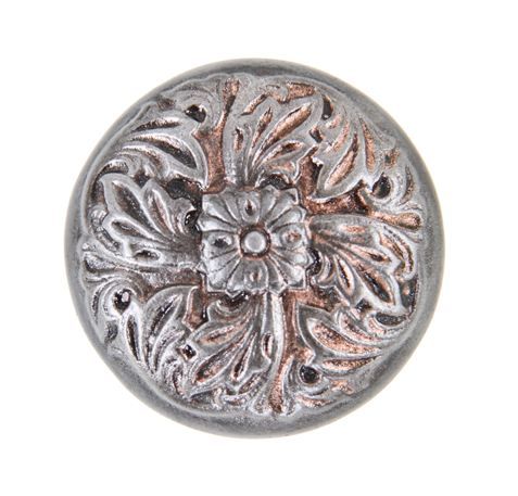 early 20th century american antique richardsonian romanesque style ornamental cast iron "panama" pattern passage size doorknob with centrally located rosette