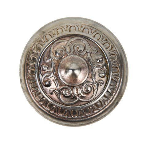 antique american "mantua" pattern interior residential stamped ornamental steel passage size doorknob with oil-rubbed bronze enameled finish 