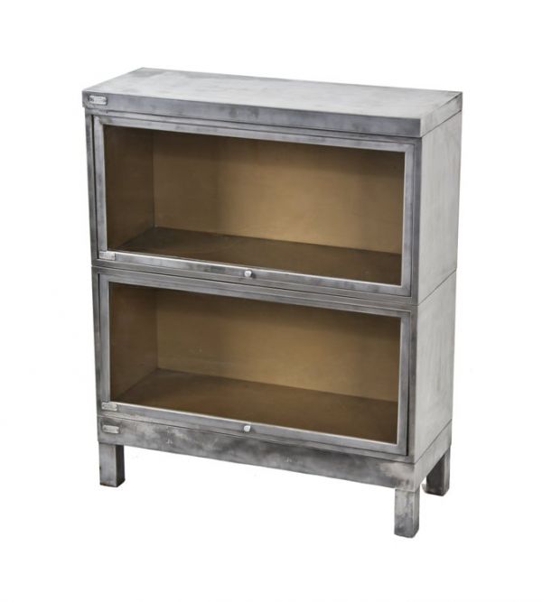 Pressed Steel Barrister Bookcase, Industrial Steel Barrister Bookcase