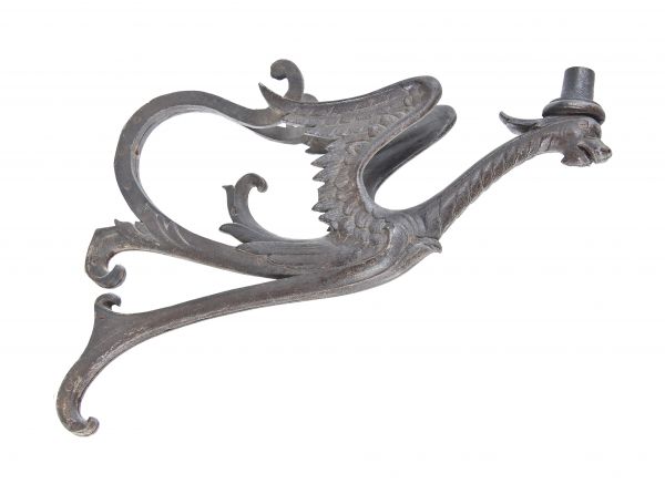 original museum quality and historically important early 20th century remarkable st. louis world's fair winged dragon exterior fairgrounds cast iron lamp post bracket