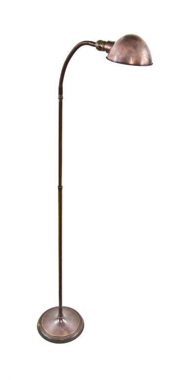 Adjustable C 1920 S Vintage Industrial, Vintage Brass Gooseneck Floor Lamp