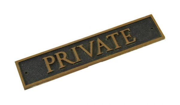 Private Door SignBrass & Bronze 