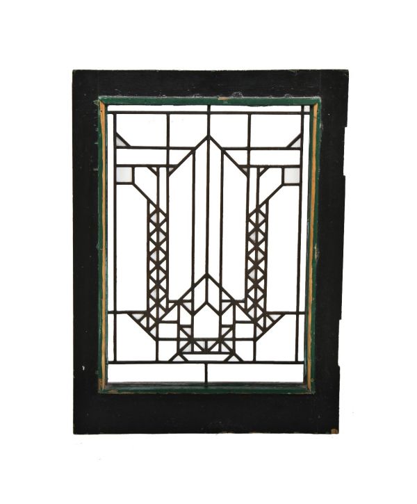 single remarkable c. 1913 original and intact frank lloyd wright-designed francis w. little house leaded art glass window with copper-coated zinc caming