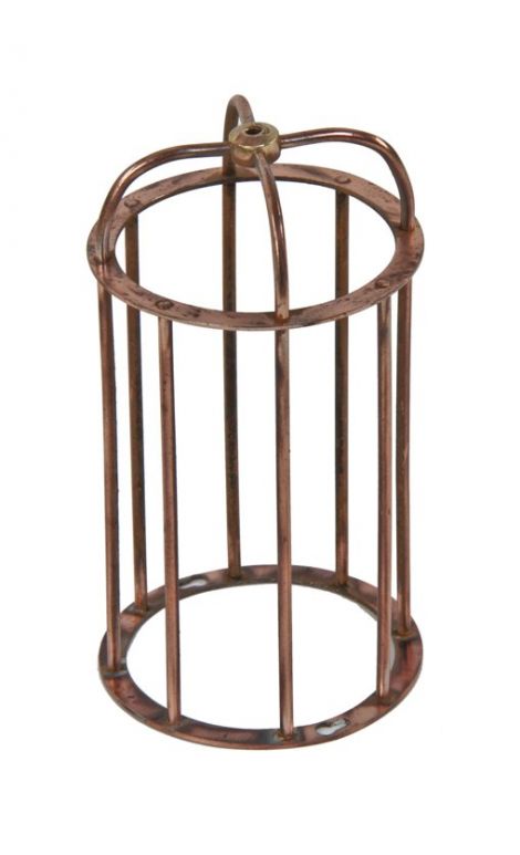 original and intact early 20th century antique american salvaged chicago copper-plated brass industrial "crescent" style portable lamp replacement cage 