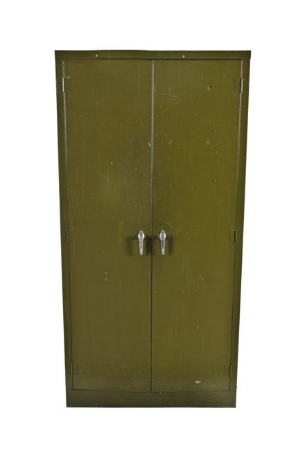 c. 1950's vintage american oversized industrial cold-rolled steel double-door freestanding factory machine shop supply cabinet