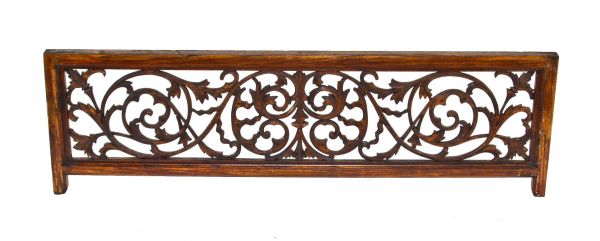 original incredibly intericate and well-made late 19th century varnished oak wood double-sided interior residential fretwork featuring elaborate foliated scrollwork