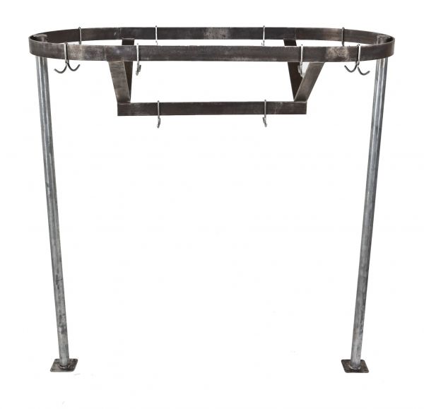 american industrial commercial grade chicago hotel kitchen table-mounted all-metal pot rack with adjustable hooks