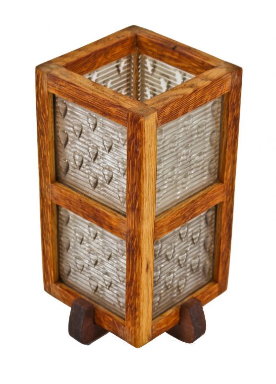 fully functional original repurposed amercian made "dew drop" prism glass tile custom-built table or desk lamp