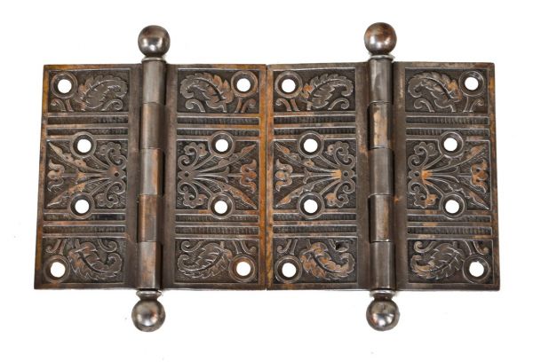 loose pin ornamental cast iron antique american interior residential passage door hinges with ball finials 