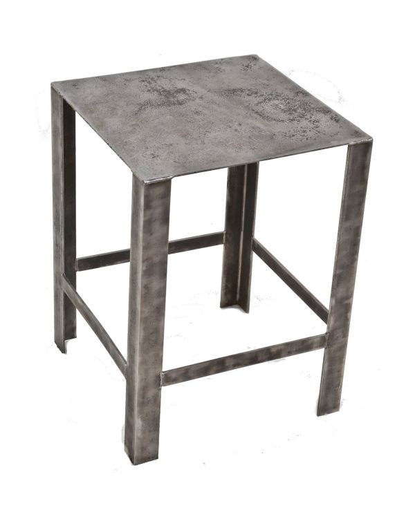 c. 1940's antique american nicely sized square-shaped multipurpose all-welded joint heavy gauge steel stationary table