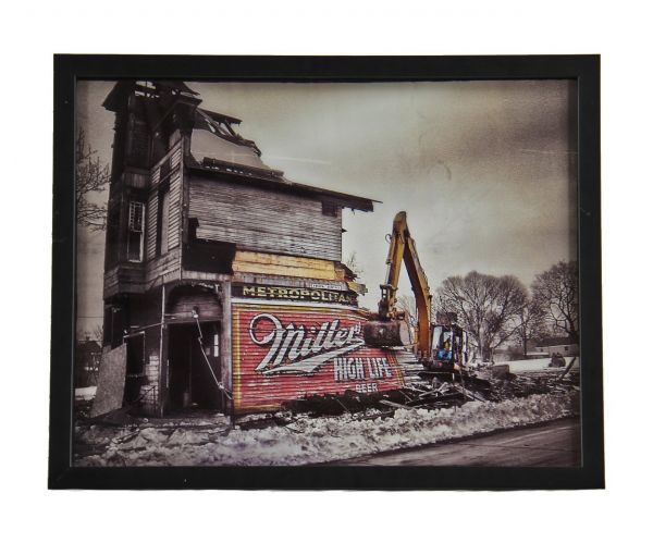 limited edition medium-sized digital print entitled "wreck" with black enameled custom-built wood frame with clear plate glass