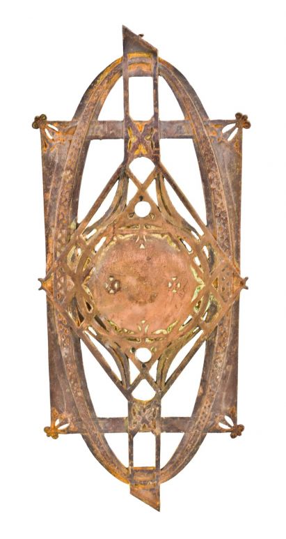louis h. sullivan-designed late 19th century copper-plated cast iron staircase baluster panel salvaged from the non-extant chicago stock exchange building 