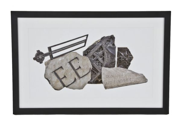 limited edition medium-sized matted digital photographic print entitled "main reese remains" with black enameled custom-built wood frame and clear plate glass