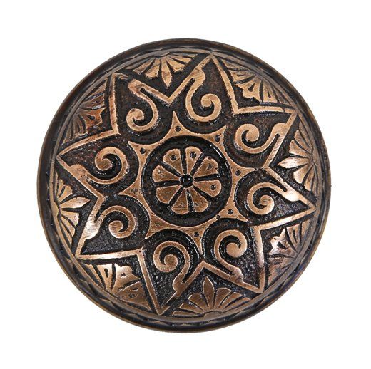 original mid-1880's antique american ornamental cast brass banded rim interior residential doorknob with a black enameled inlay used to accentuate the detail