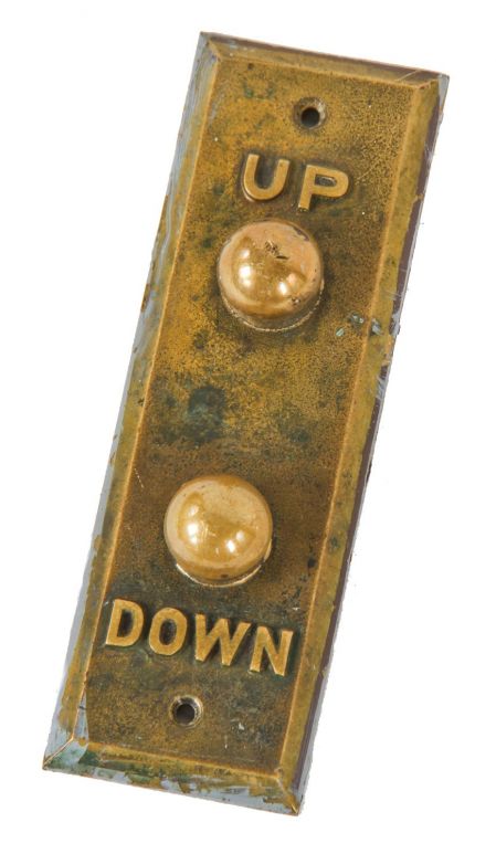 hard to find all original c. 1920's american art deco style interior chicago motor club elevator car call push button backplate with intact mechanical components