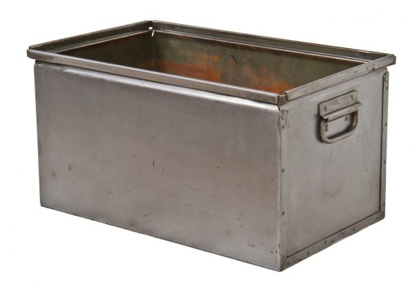 LARGE METAL/STEEL INDUSTRIAL GALVANIZED SCRAP BIN CONTAINER W/CASTERS CHICAGO