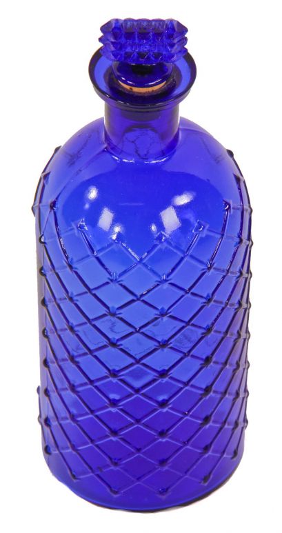 Embossed Poisonous & 3 oz on back Victorian poison bottle Antique hexagonal cobalt Not To Be Taken poison bottle 3 ounce ribbed two sides