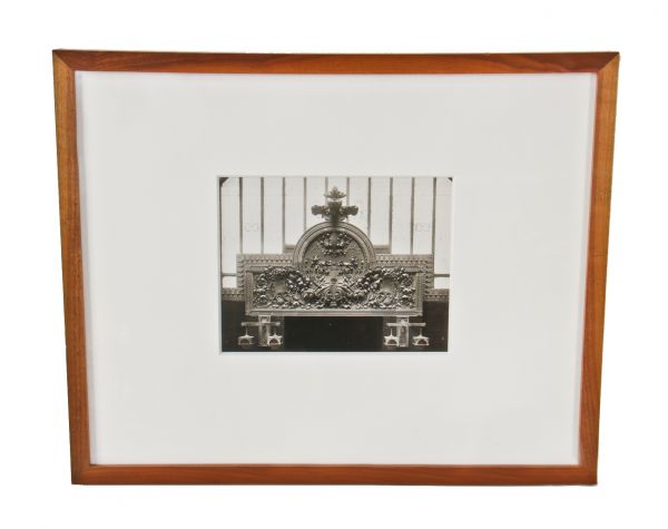 rare all original c. 1906 framed gelatin-silver photographic print of louis sullivan-designed interior ornamental terra cotta from the national farmers owatonna bank 