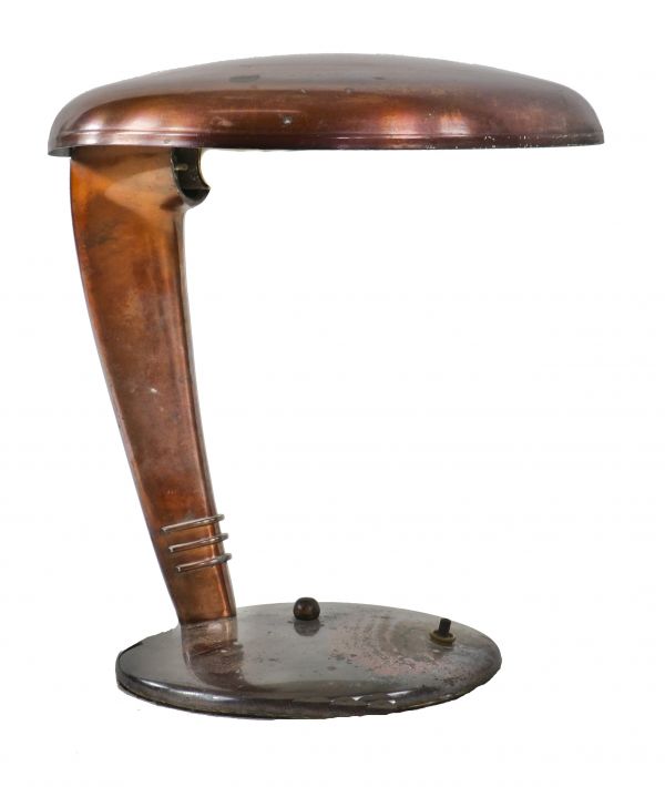 all original and highly sought after c. 1940's american streamlined style model no. 60243 normandy bronze-plated reinecke designed table lamp