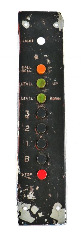 original american industrial otis elevator push button cab or car control panel with multi-colored buttons (backside components included) 