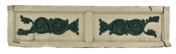 original single-sided late 19th century intact exterior chicago commercial building bay window zinc metal panel with ornamental applique 