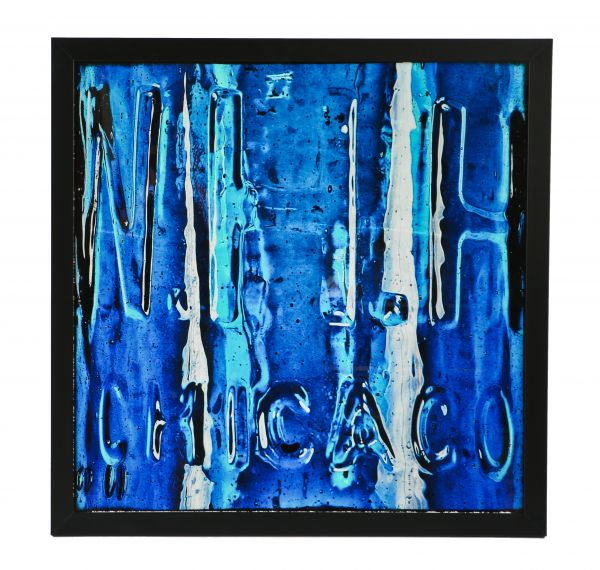 limited edition large-sized matted digital photographic print entitled "w.h.h." with black enameled professional custom-built wood frame and clear plate glass 