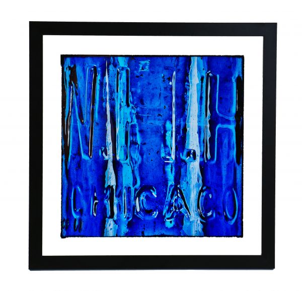 original limited edition large-sized matted digital photographic print entitled "w.h.h." with black enameled professional custom-built wood frame and clear plate glass