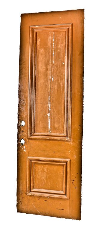 single original and intact antique american c. 1860's pre-fire chicago interior residential vestibule painted pine wood door with built-up molding 