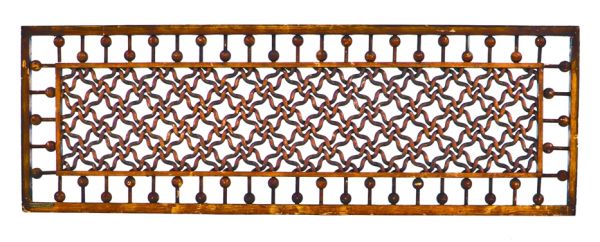 all original highly sought after 19th century interior residential varnished oak wood moses y. ransom-designed moorish style spiral molding fretwork panel