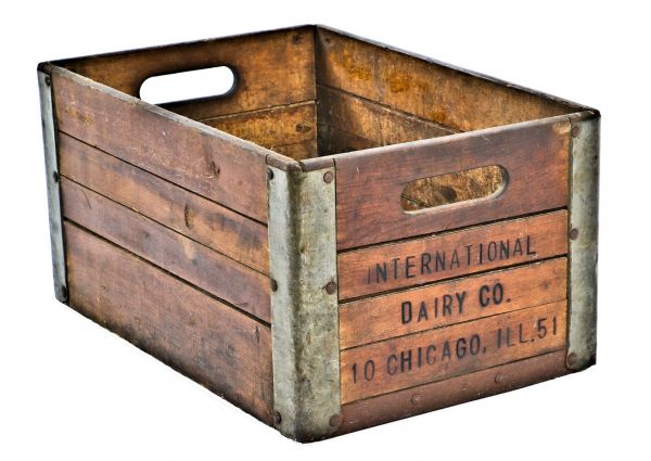 Intact And All Original Vintage, Old Wooden Milk Crates