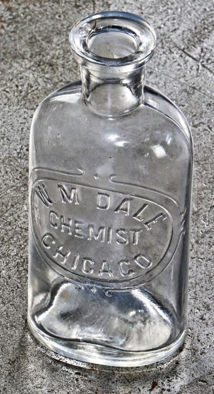 all original antique dug c. 1880's-1890's deep amber glass medicine bottle  manufactured for preston b. rose in chicago, il.