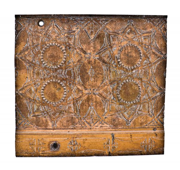 original late 19th century american chicago stock exchange building louis sullivan-designed ornamental cast iron staircase stringer panel with largely intact copper-plated finish 
