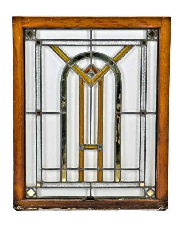 exceptional c. 1920's original and intact chicago bungalow interior residential art glass windows accentuated with metallic gold-leaf sandwich glass panels