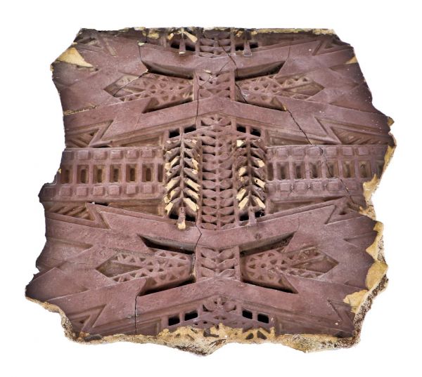 museum quality early 20th century highly stylized sumac pattern susan lawrence dana house exterior cast plaster frieze fragment 