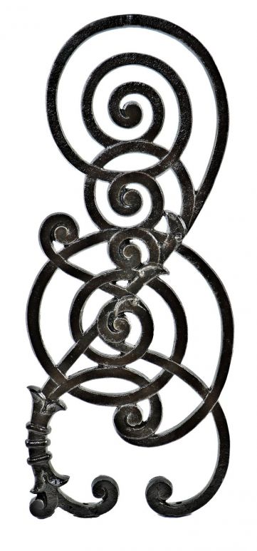 rare all original and intact 19th century historically important john wellborn root-designed kansas city board of trade building staircase baluster with tendril motif